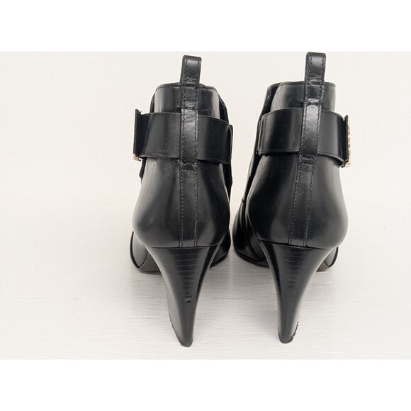 TORY BURCH Gemini Gold Link Black Ankle Boots Women Size 11 Heels 3" Classic - Picture 5 of 10